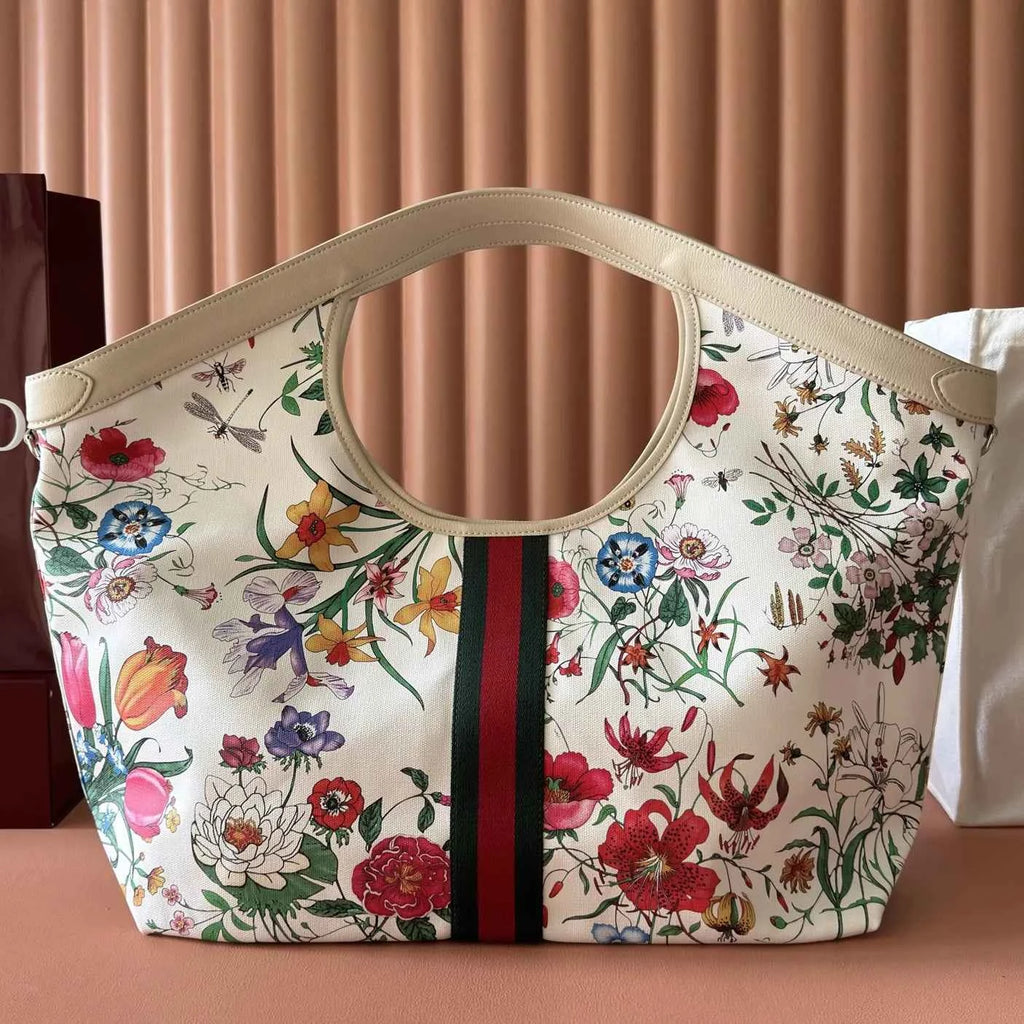 Gucci Giglio Flora large tote bag 853971 White leather
