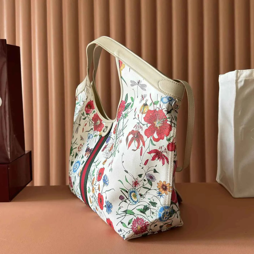 Gucci Giglio Flora large tote bag 853971 White leather