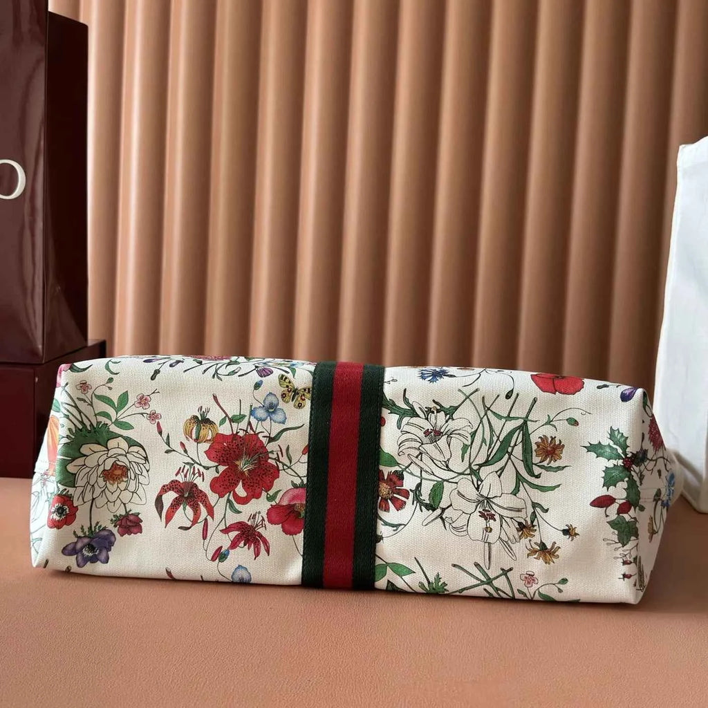 Gucci Giglio Flora large tote bag 853971 White leather