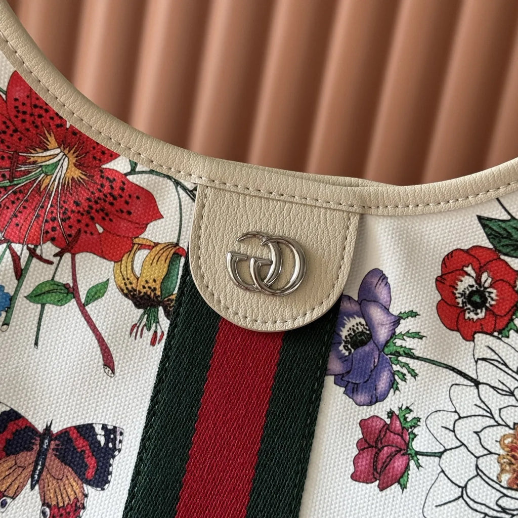Gucci Giglio Flora large tote bag 853971 White leather