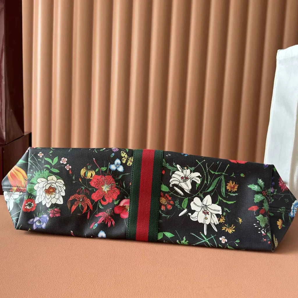 Gucci Giglio Flora large tote bag 853971 Black leather