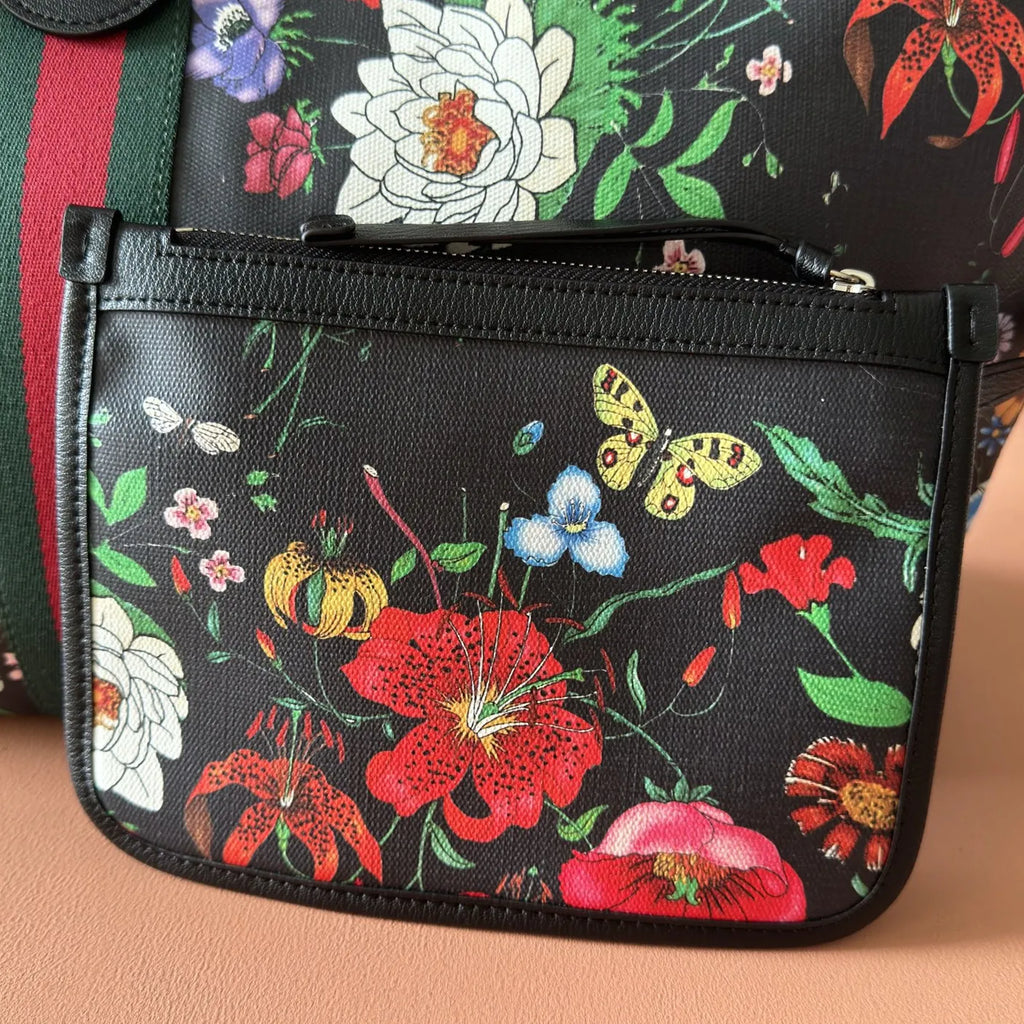 Gucci Giglio Flora large tote bag 853971 Black leather