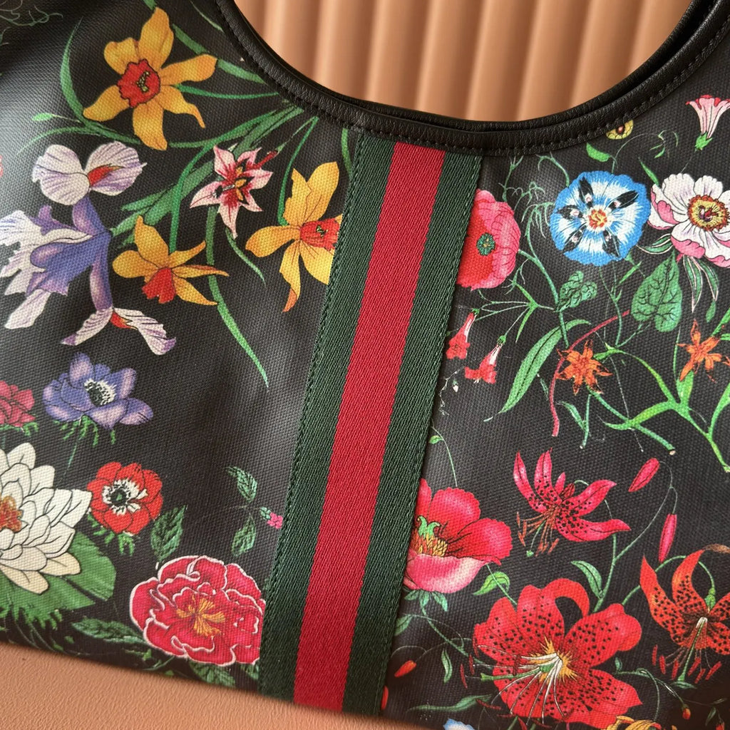 Gucci Giglio Flora large tote bag 853971 Black leather