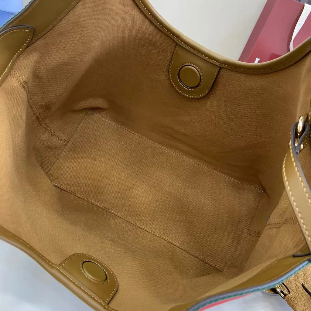 Gucci Giglio small tote bag ‎860845 Brown GG suede