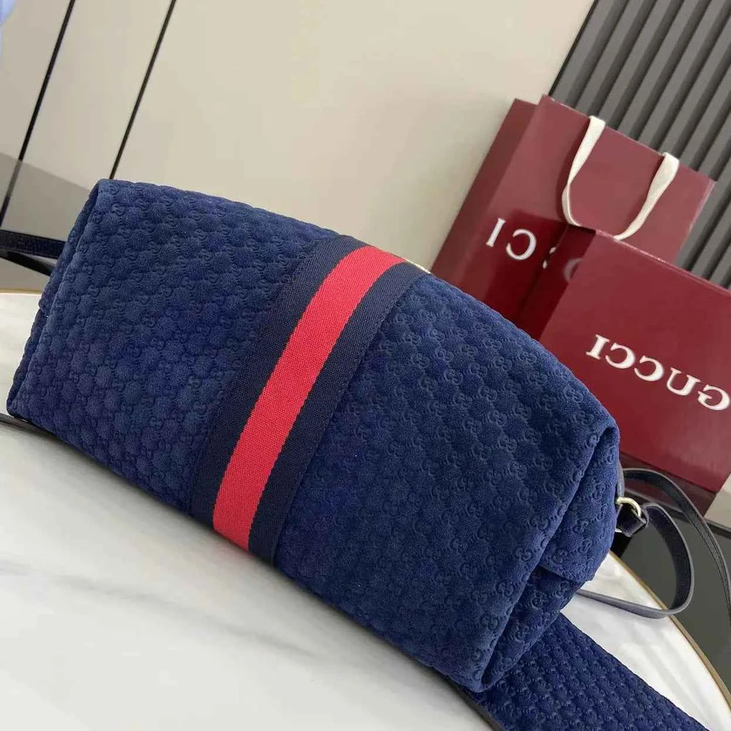Gucci Giglio small tote bag ‎860845 Blue GG suede