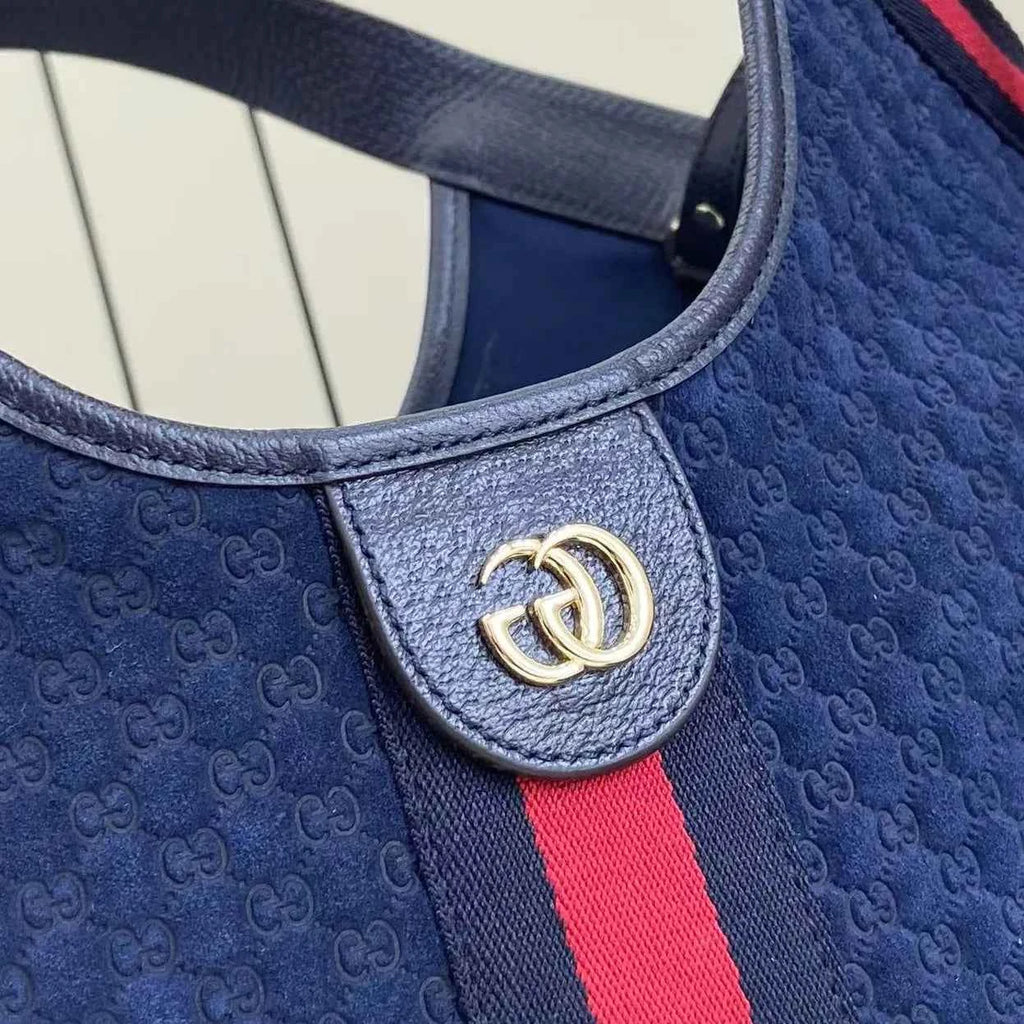 Gucci Giglio small tote bag ‎860845 Blue GG suede