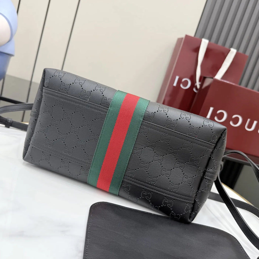 Gucci Giglio small tote bag ‎860845 Black soft GG leather