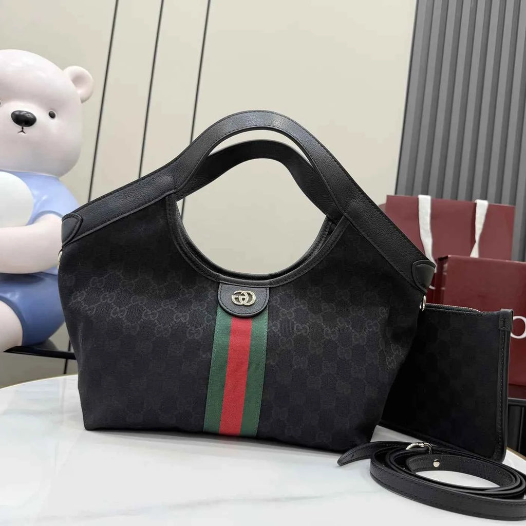 Gucci Giglio small tote bag ‎860845 Black GG canvas