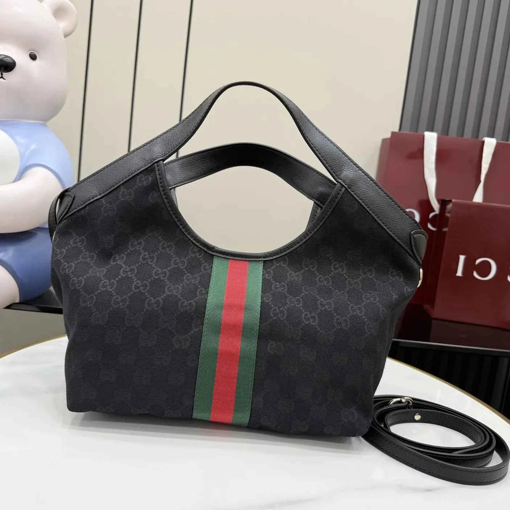 Gucci Giglio small tote bag ‎860845 Black GG canvas