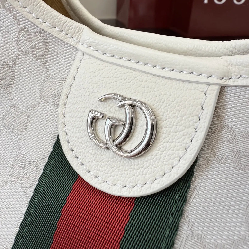 Gucci Giglio small tote bag ‎860845 White GG canvas