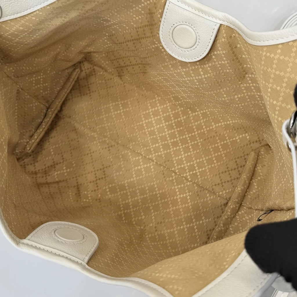 Gucci Giglio small tote bag ‎860845 White GG canvas