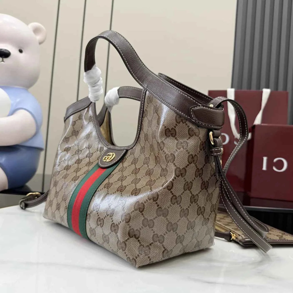 Gucci Giglio small tote bag ‎860845 brown GG PVC