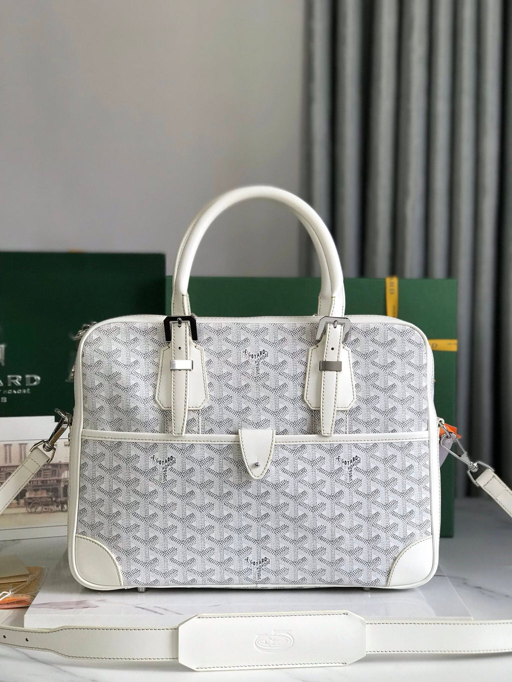 Goyard Ambassade MM Document Case GY0202889 White