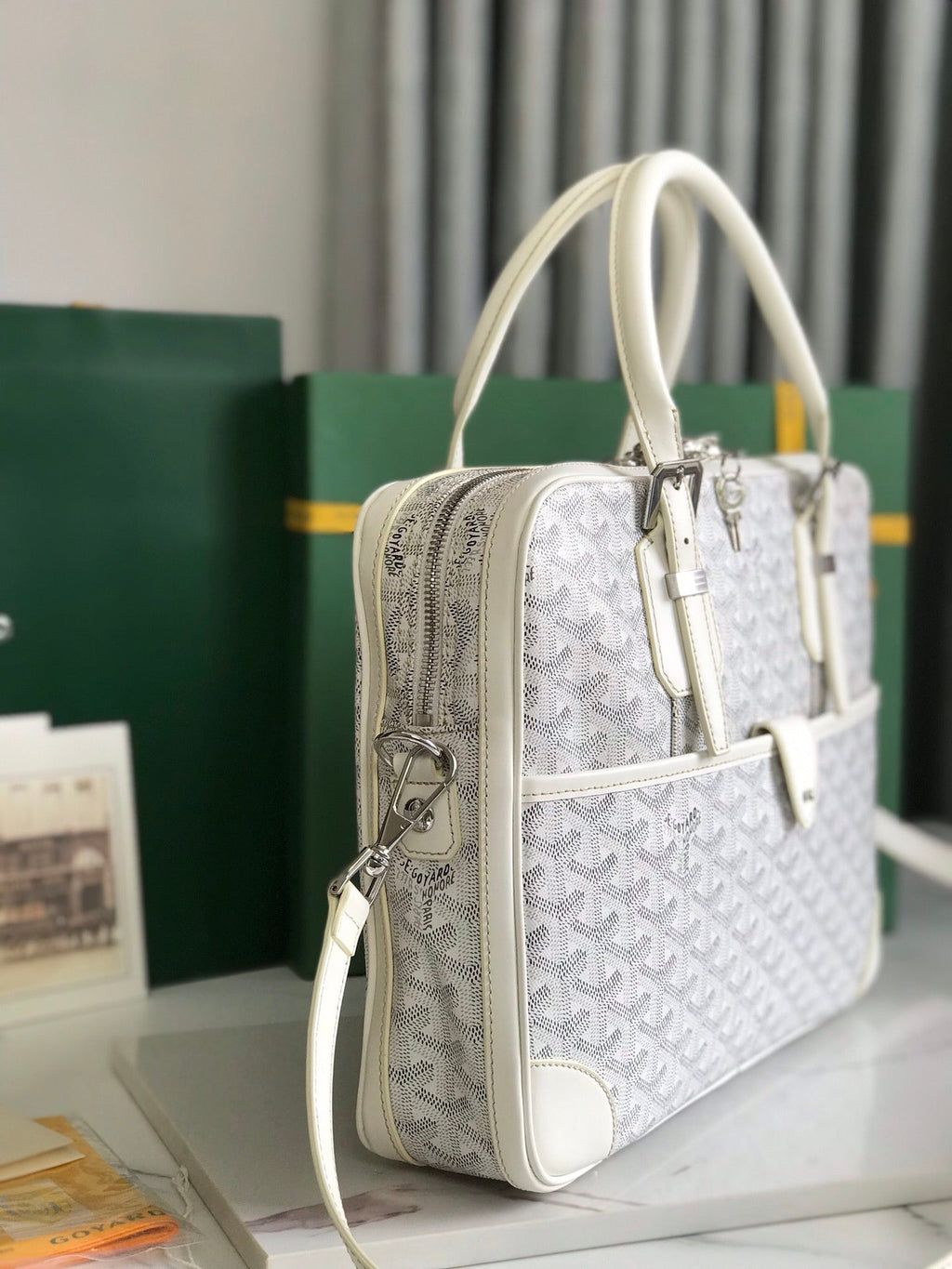 Goyard Ambassade MM Document Case GY0202889 White