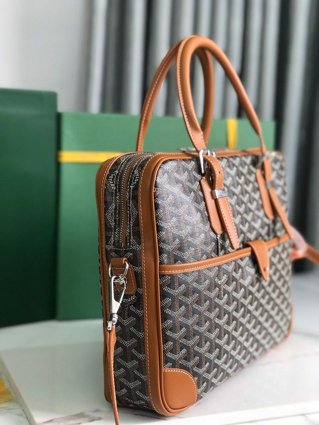Goyard Ambassade MM Document Case GY0202889 Brown