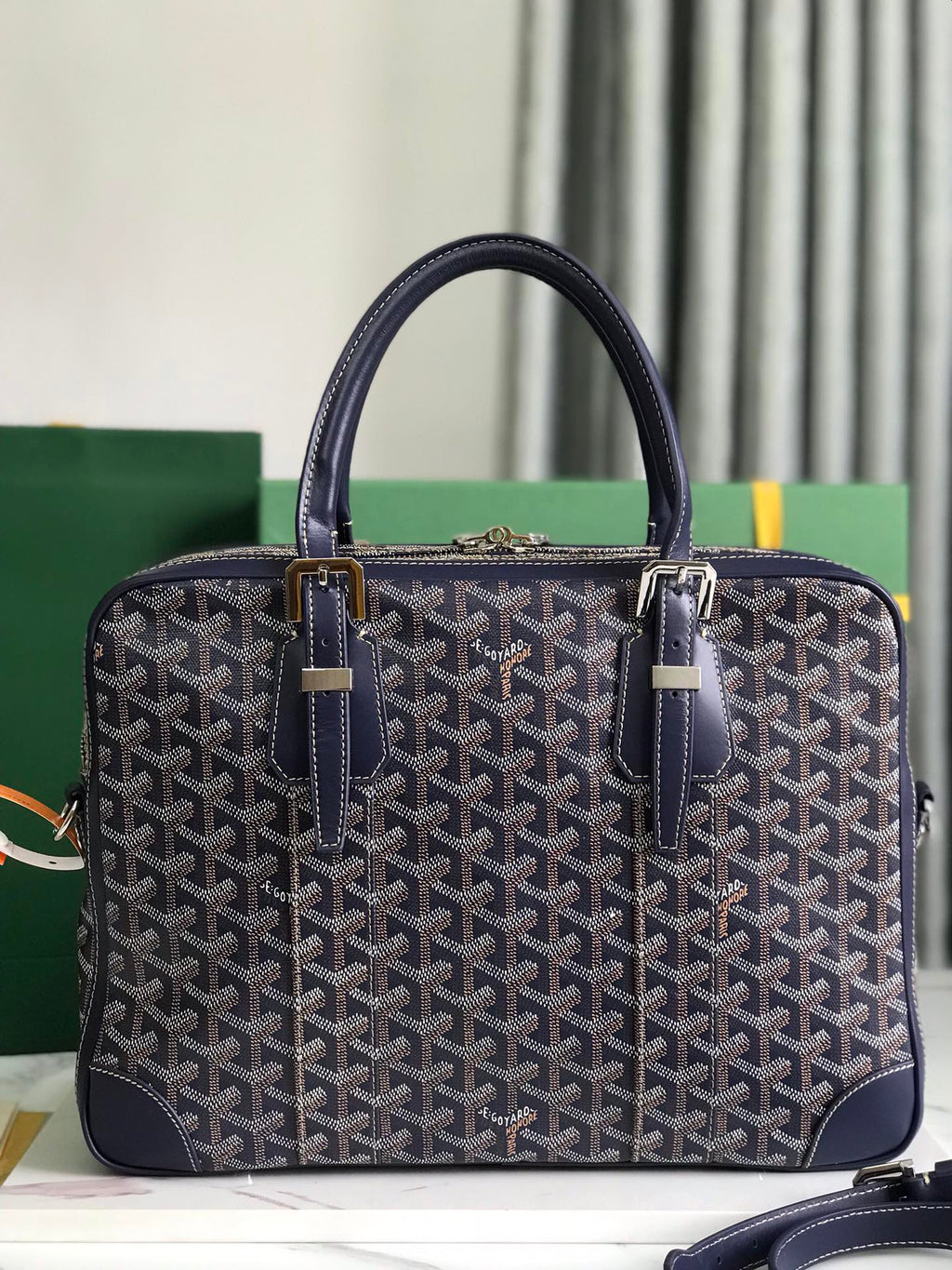 Goyard Ambassade MM Document Case GY0202889 Navy Blue