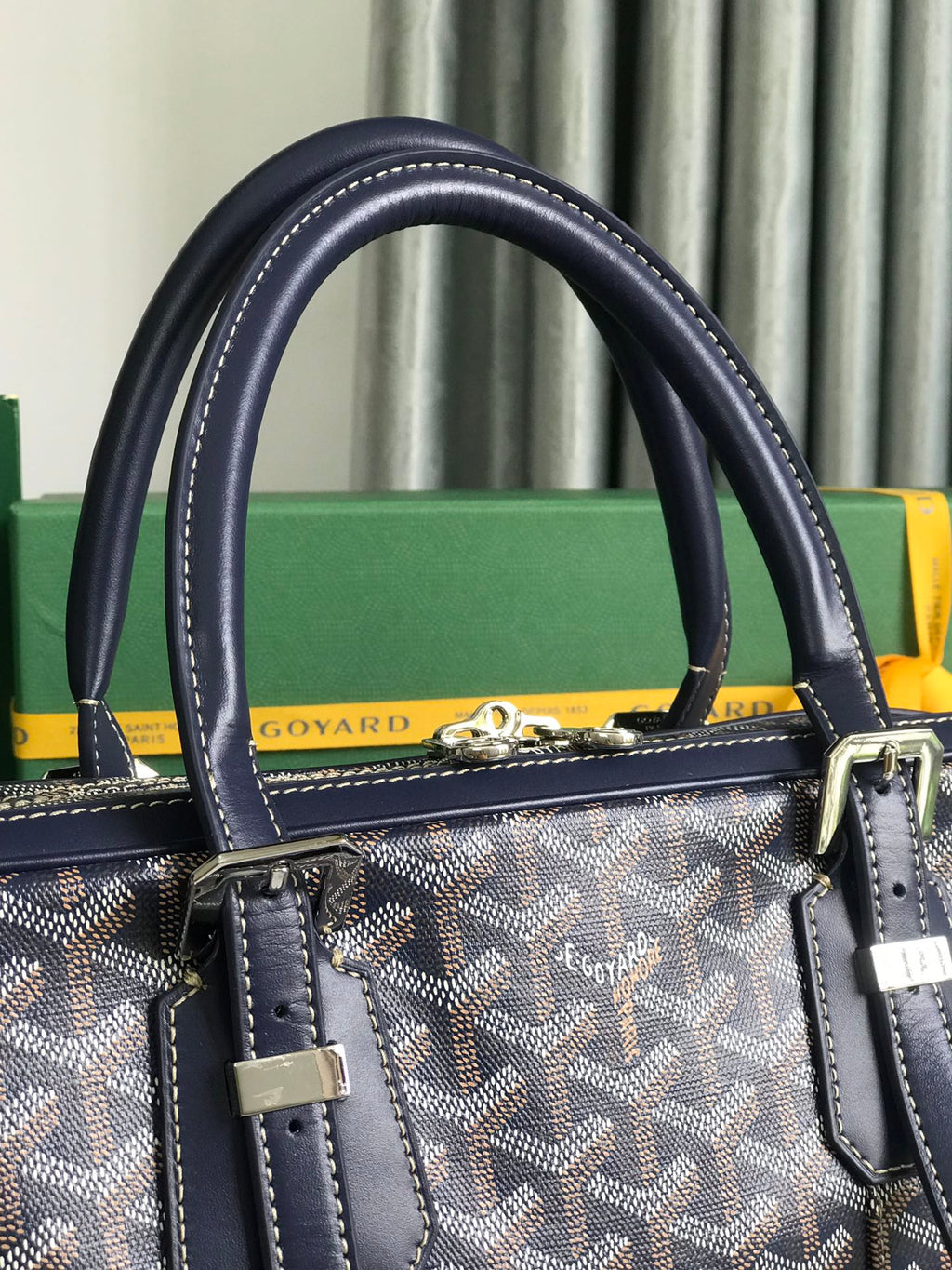 Goyard Ambassade MM Document Case GY0202889 Navy Blue