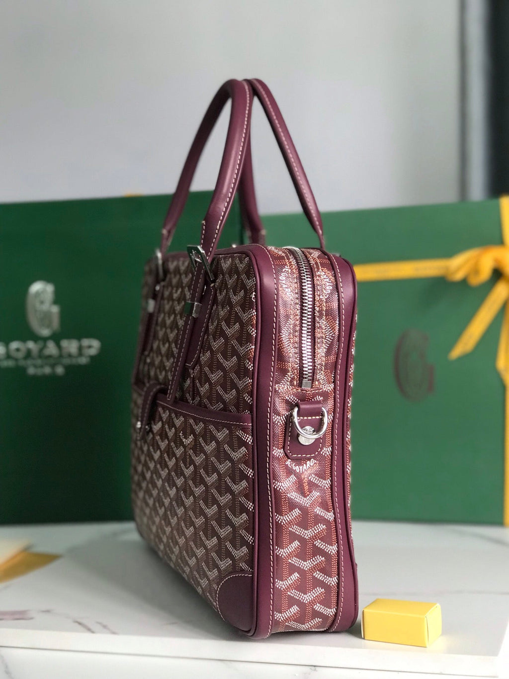 Goyard Ambassade MM Document Case GY0202889 Wine Red