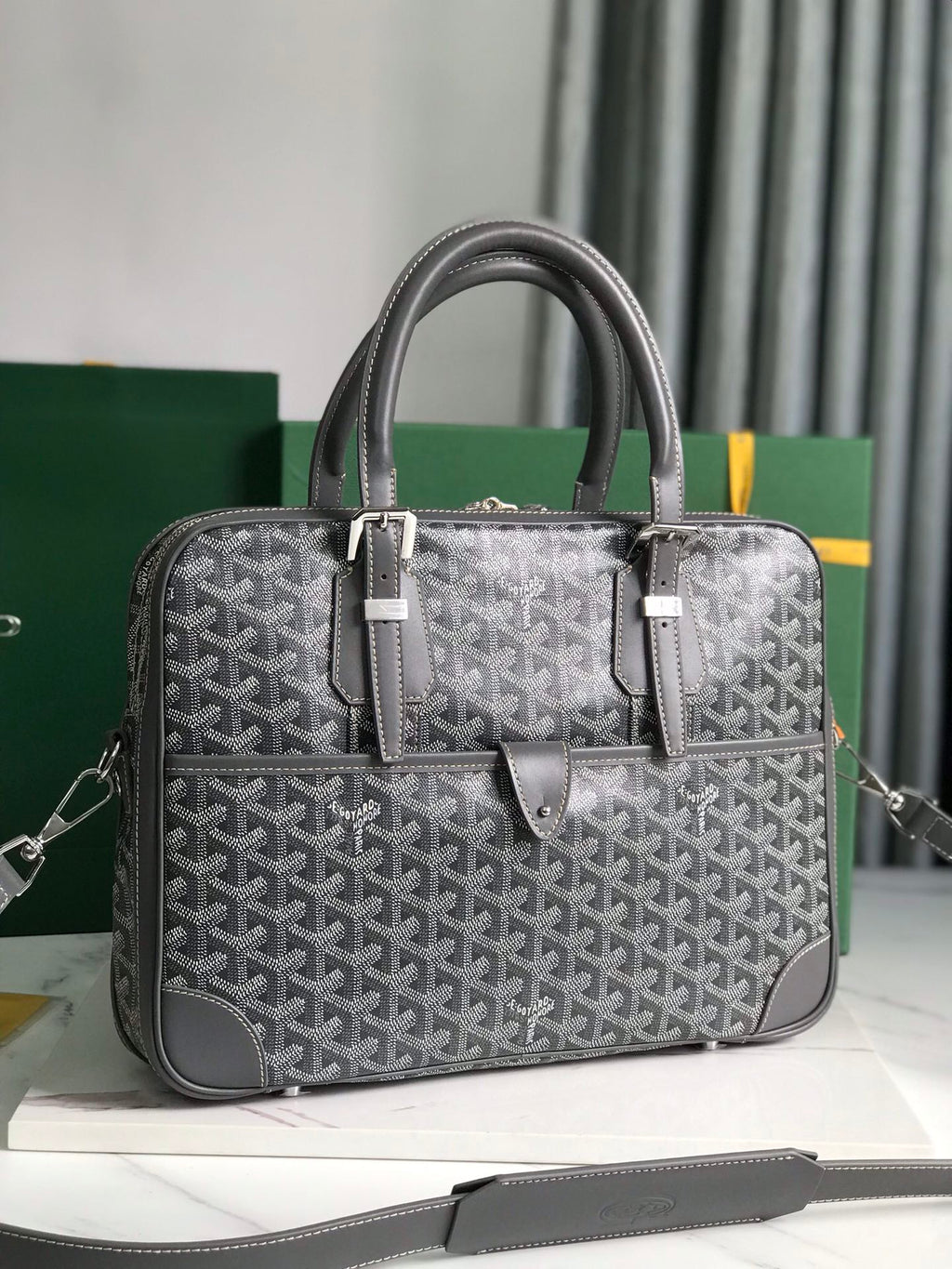 Goyard Ambassade MM Document Case GY0202889 Gray
