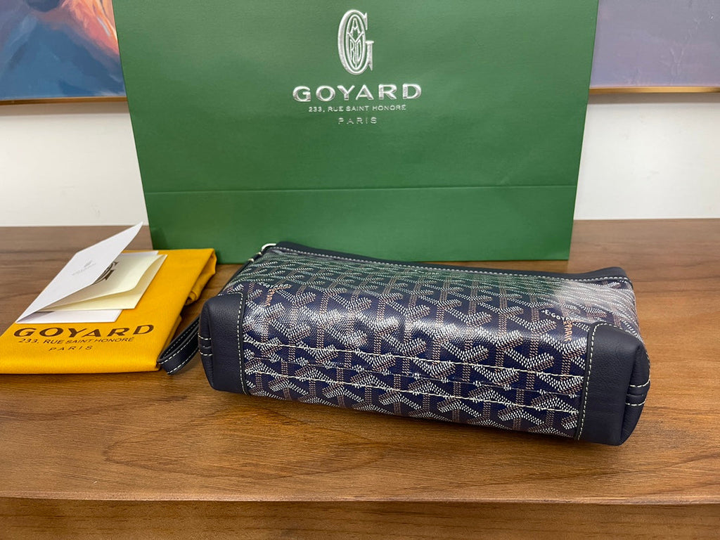 Goyard Conti Pouch Goyardine Canvas Calfskin GY028591 Navy Blue