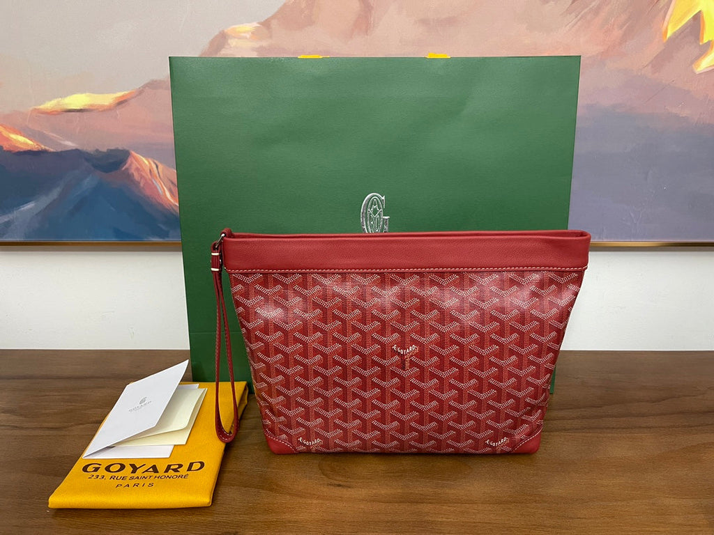 Goyard Conti Pouch Goyardine Canvas Calfskin GY028591 Red
