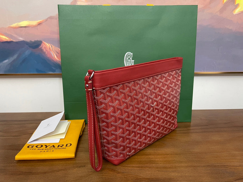 Goyard Conti Pouch Goyardine Canvas Calfskin GY028591 Red
