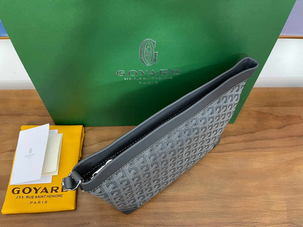 Goyard Conti Pouch Goyardine Canvas Calfskin GY028591 Gray