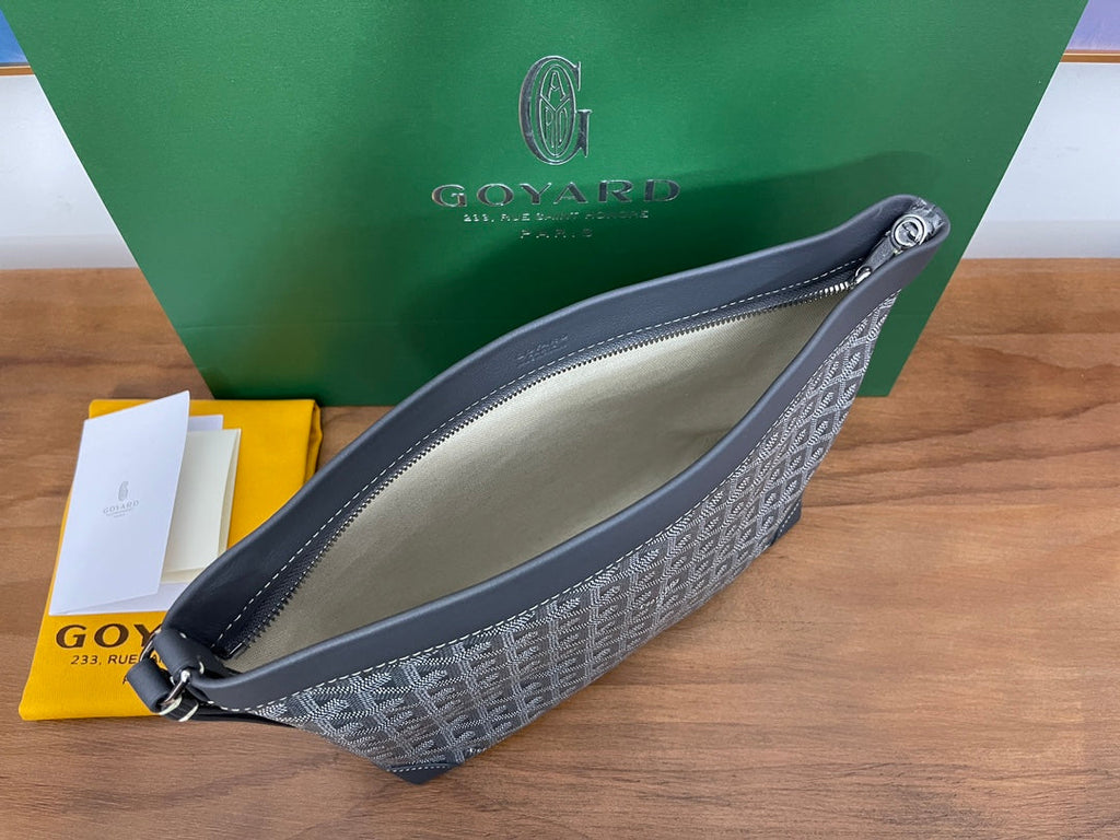 Goyard Conti Pouch Goyardine Canvas Calfskin GY028591 Gray