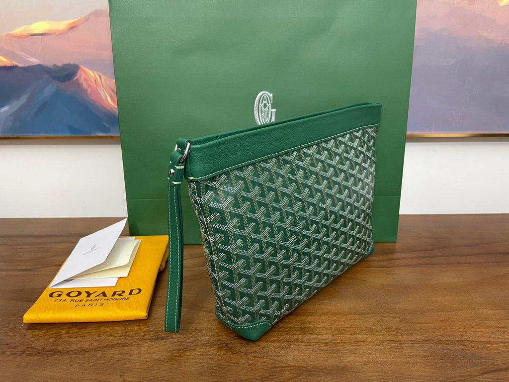Goyard Conti Pouch Goyardine Canvas Calfskin GY028591 Green