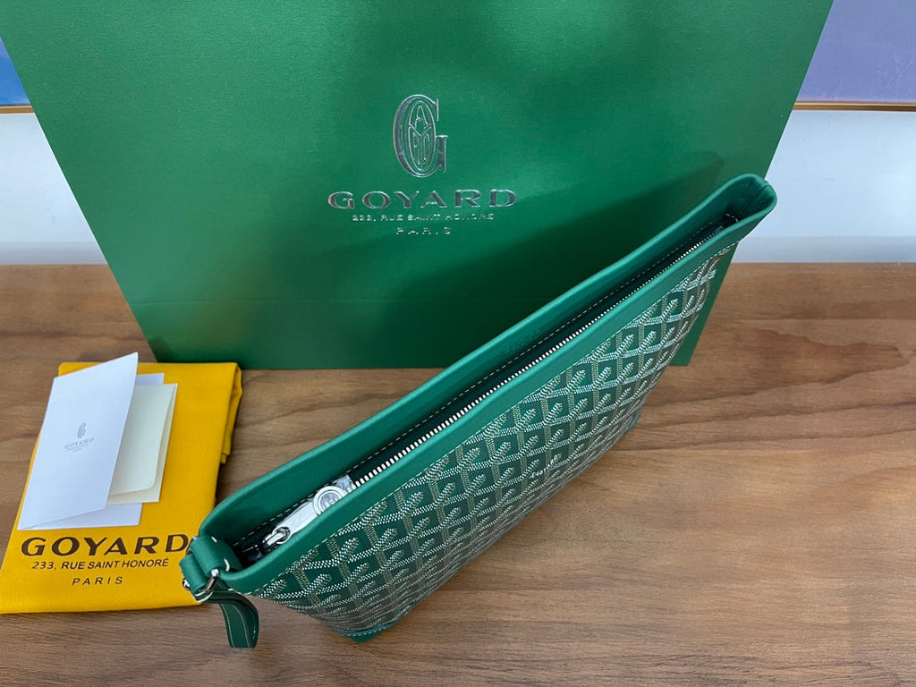 Goyard Conti Pouch Goyardine Canvas Calfskin GY028591 Green