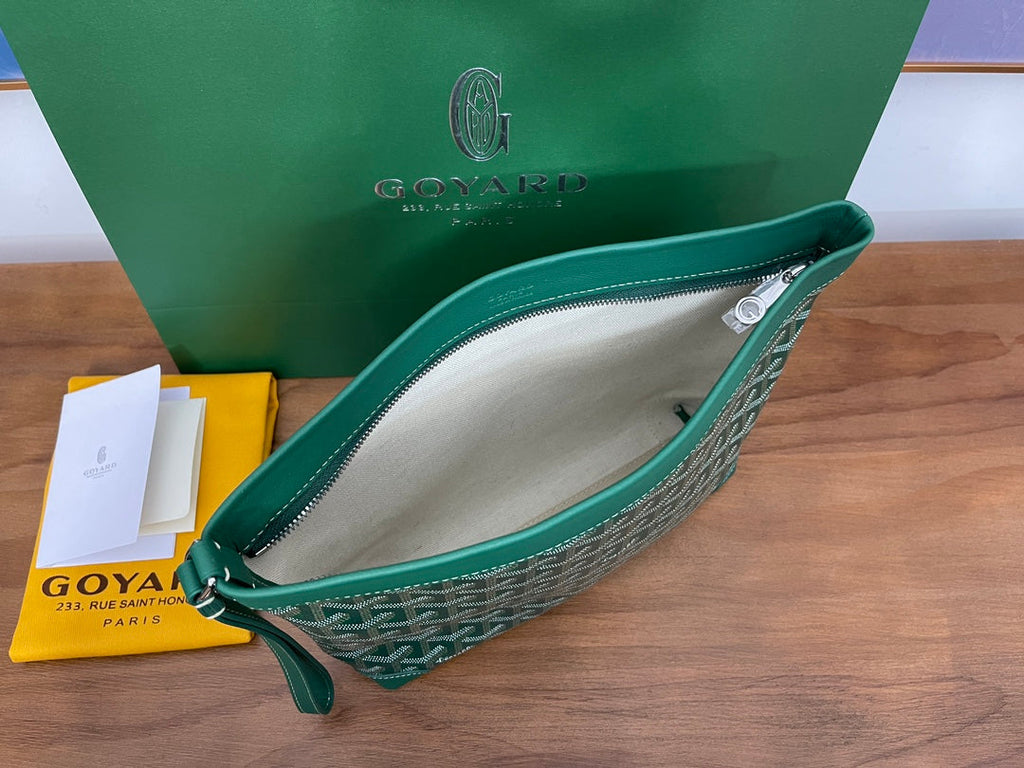 Goyard Conti Pouch Goyardine Canvas Calfskin GY028591 Green