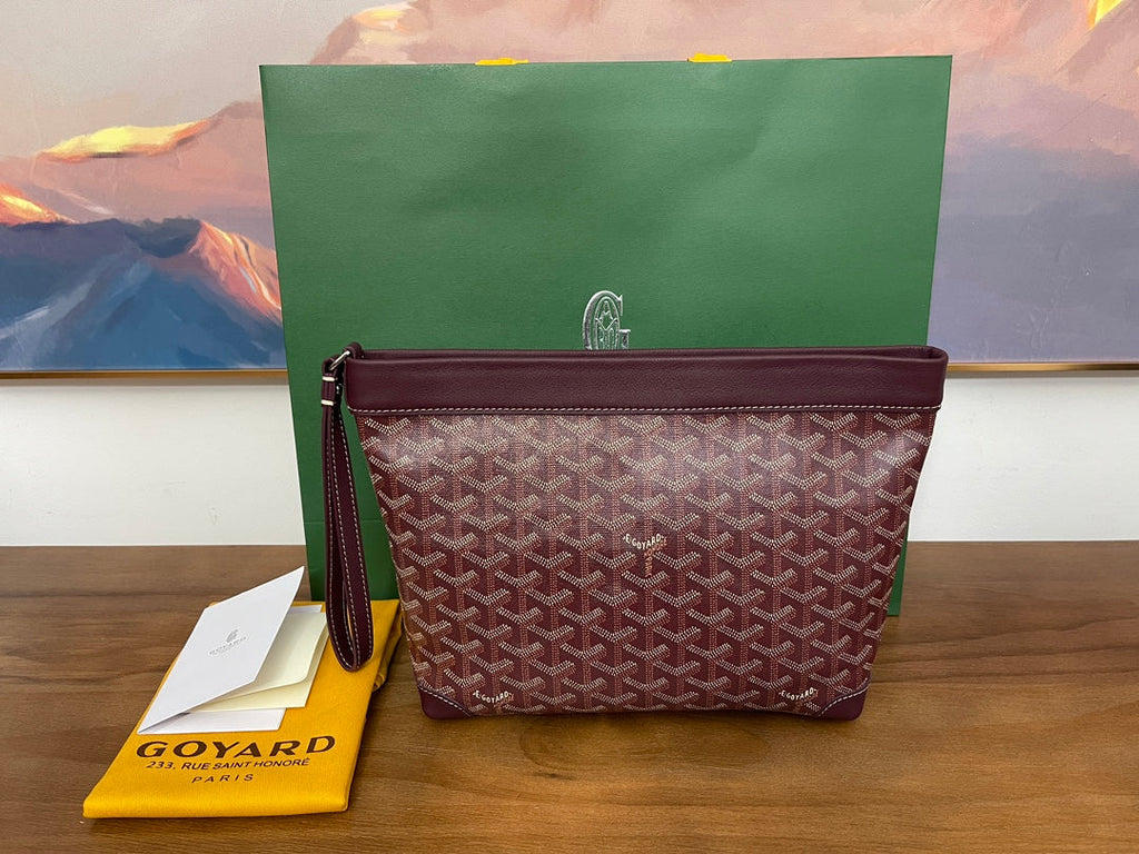 Goyard Conti Pouch Goyardine Canvas Calfskin GY028591 Wine Red
