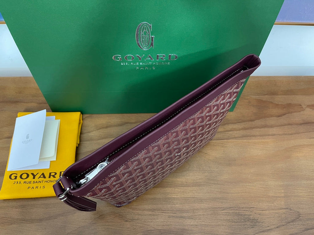 Goyard Conti Pouch Goyardine Canvas Calfskin GY028591 Wine Red
