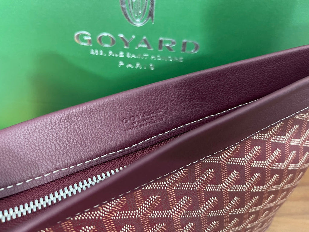 Goyard Conti Pouch Goyardine Canvas Calfskin GY028591 Wine Red