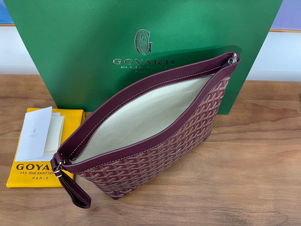 Goyard Conti Pouch Goyardine Canvas Calfskin GY028591 Wine Red