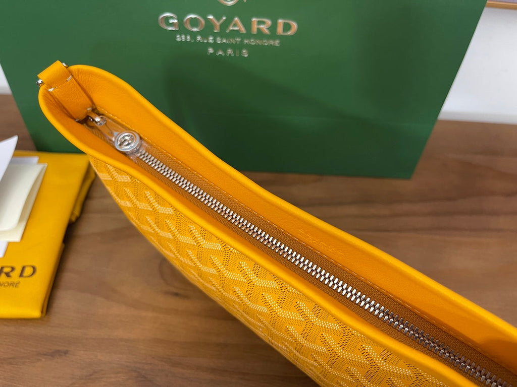 Goyard Conti Pouch Goyardine Canvas Calfskin GY028591 Yellow