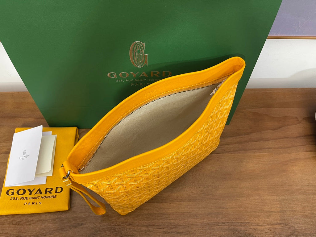 Goyard Conti Pouch Goyardine Canvas Calfskin GY028591 Yellow