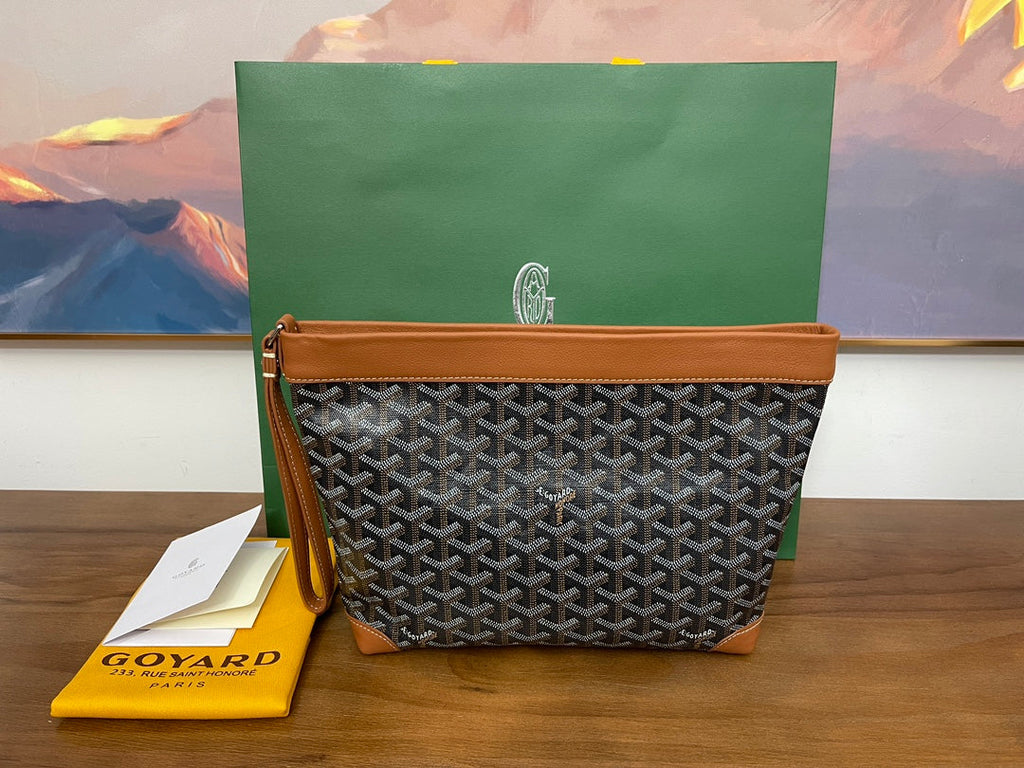Goyard Conti Pouch Goyardine Canvas Calfskin GY028591 Tan