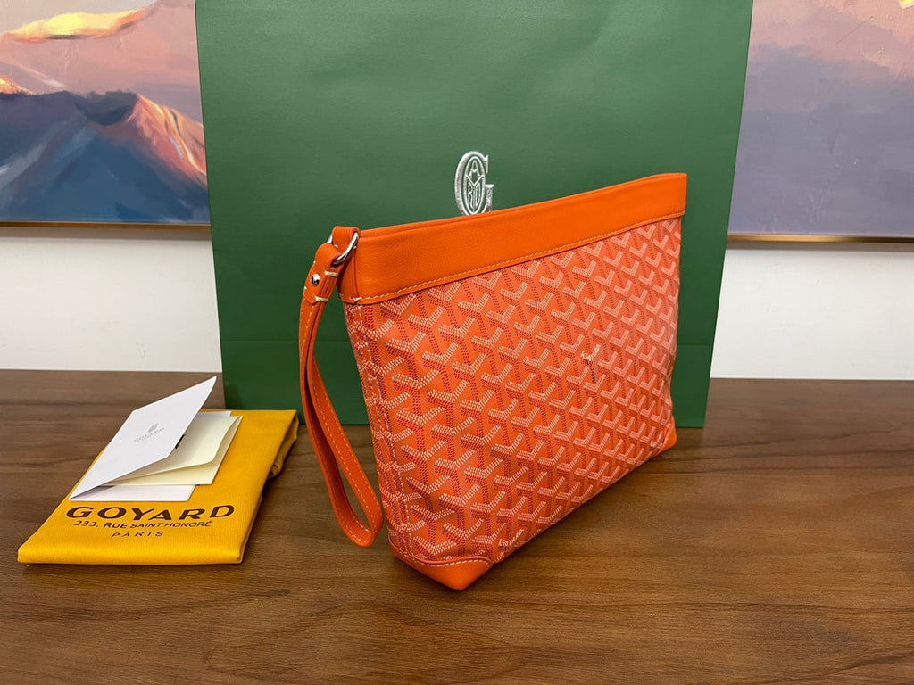 Goyard Conti Pouch Goyardine Canvas Calfskin GY028591 Orange