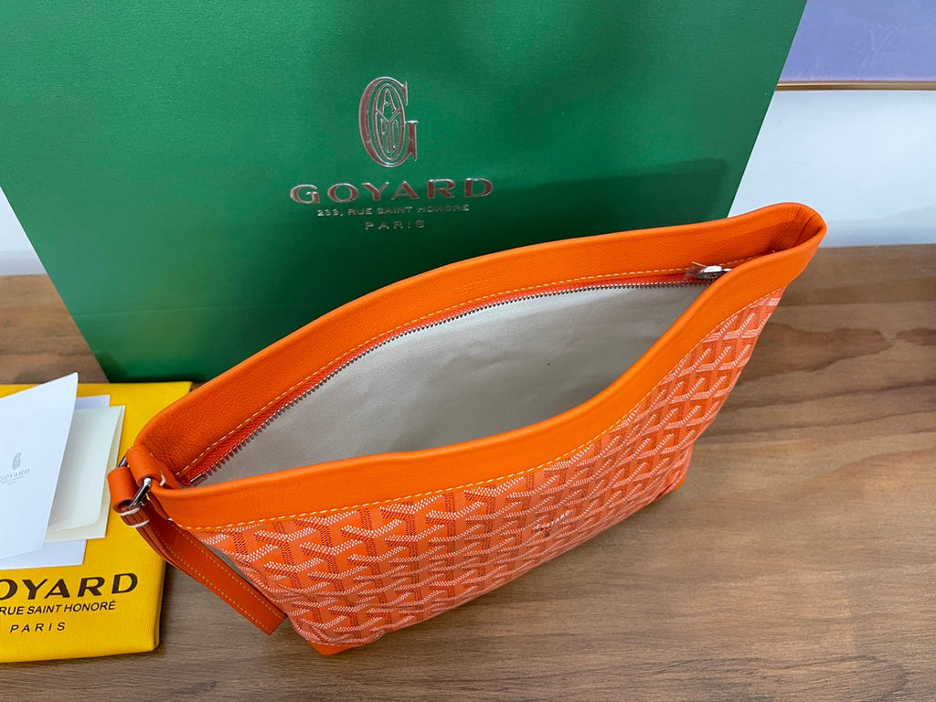 Goyard Conti Pouch Goyardine Canvas Calfskin GY028591 Orange
