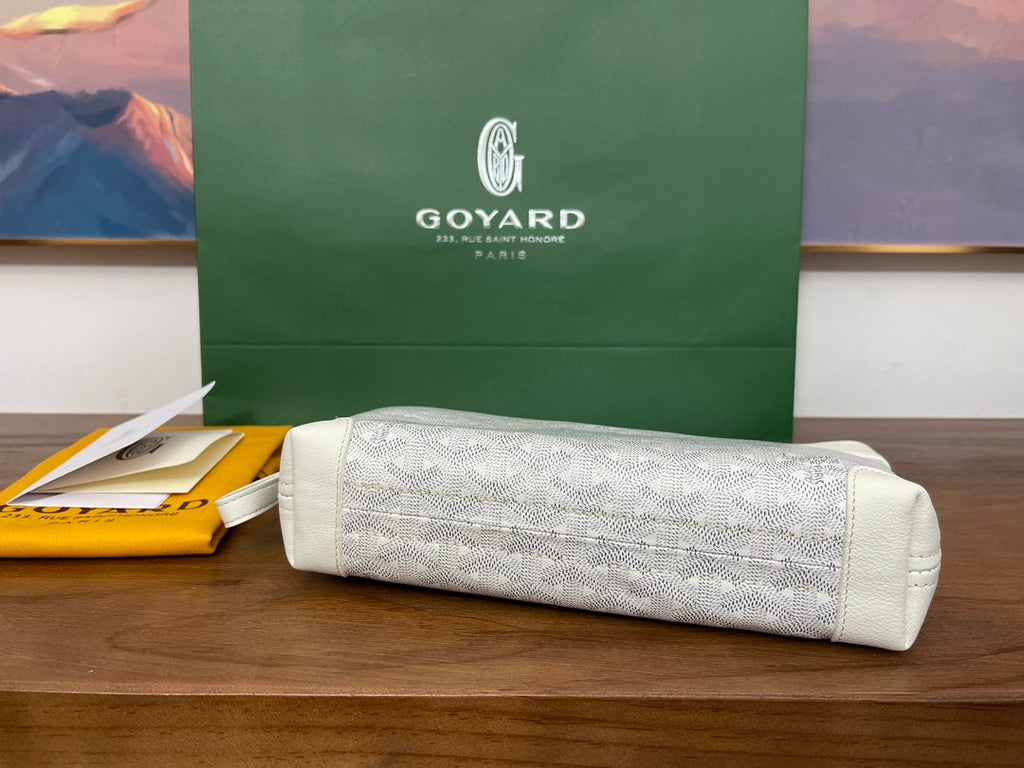 Goyard Conti Pouch Goyardine Canvas Calfskin GY028591 White