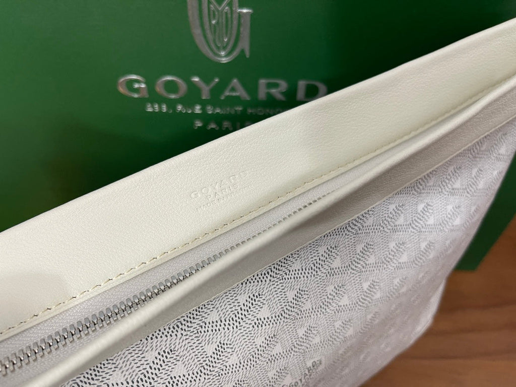 Goyard Conti Pouch Goyardine Canvas Calfskin GY028591 White