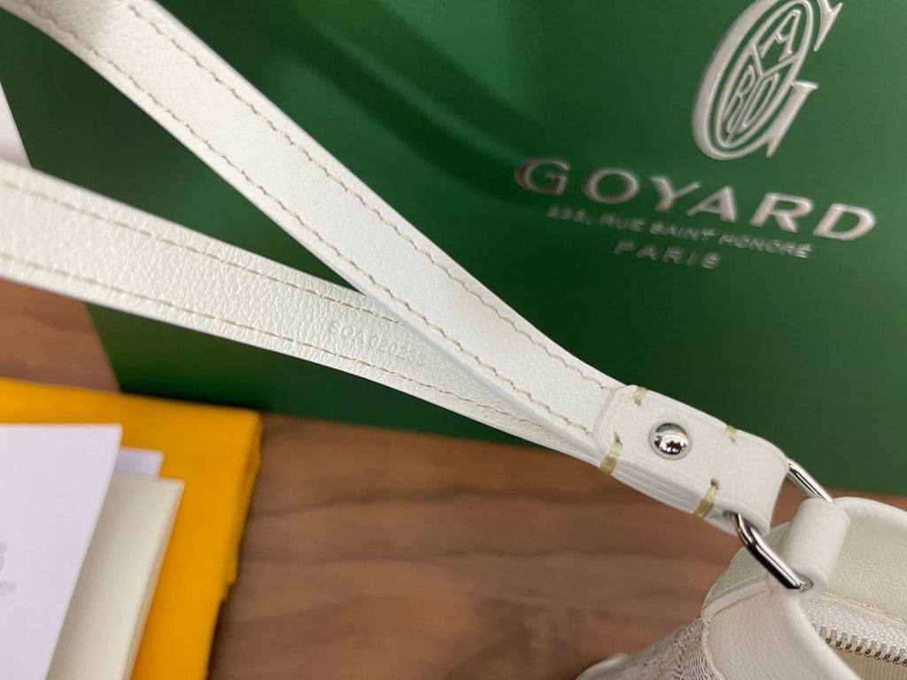 Goyard Conti Pouch Goyardine Canvas Calfskin GY028591 White