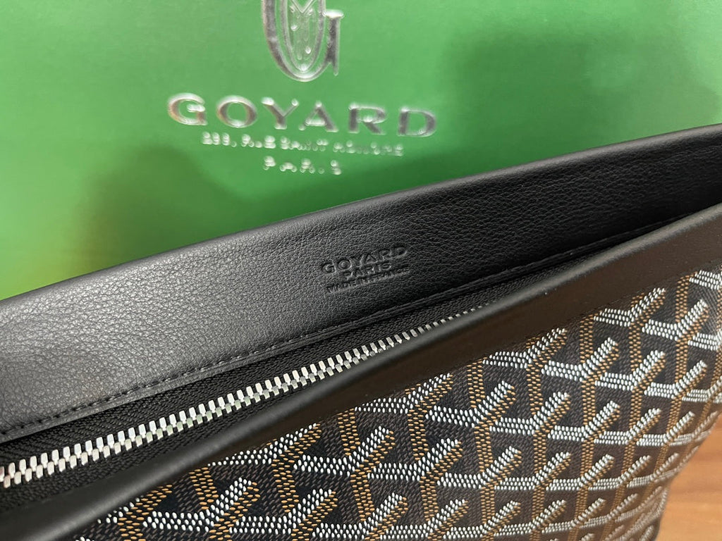 Goyard Conti Pouch Goyardine Canvas Calfskin GY028591 Black