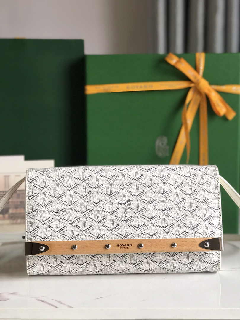 Goyard Monte-Carlo PM Clutch 020178 Goyardine Canvas White