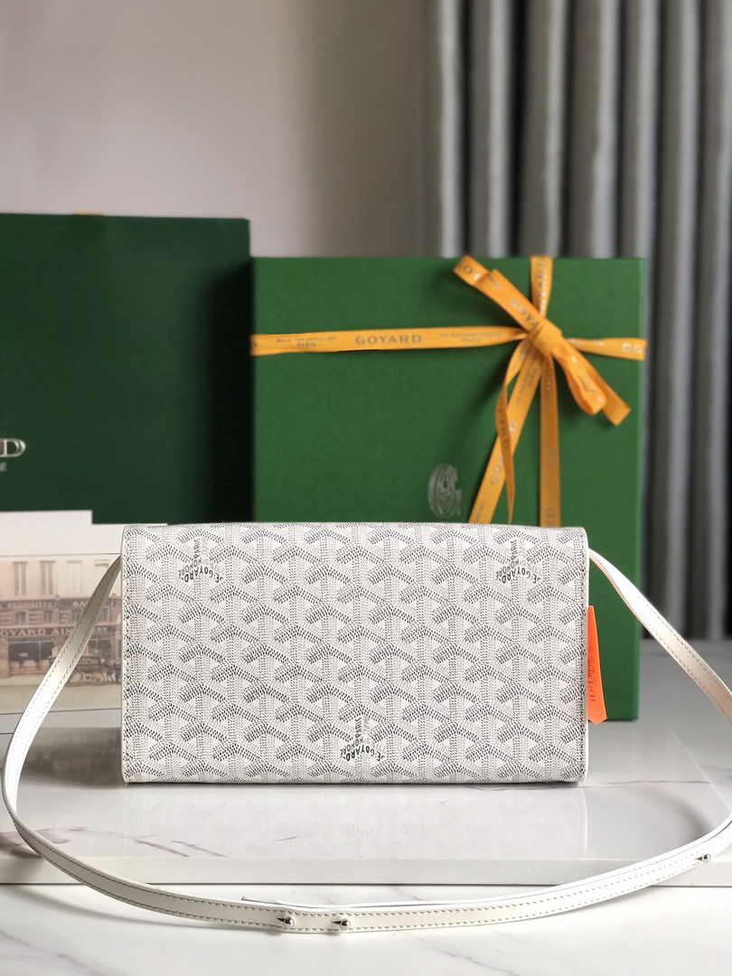 Goyard Monte-Carlo PM Clutch 020178 Goyardine Canvas White