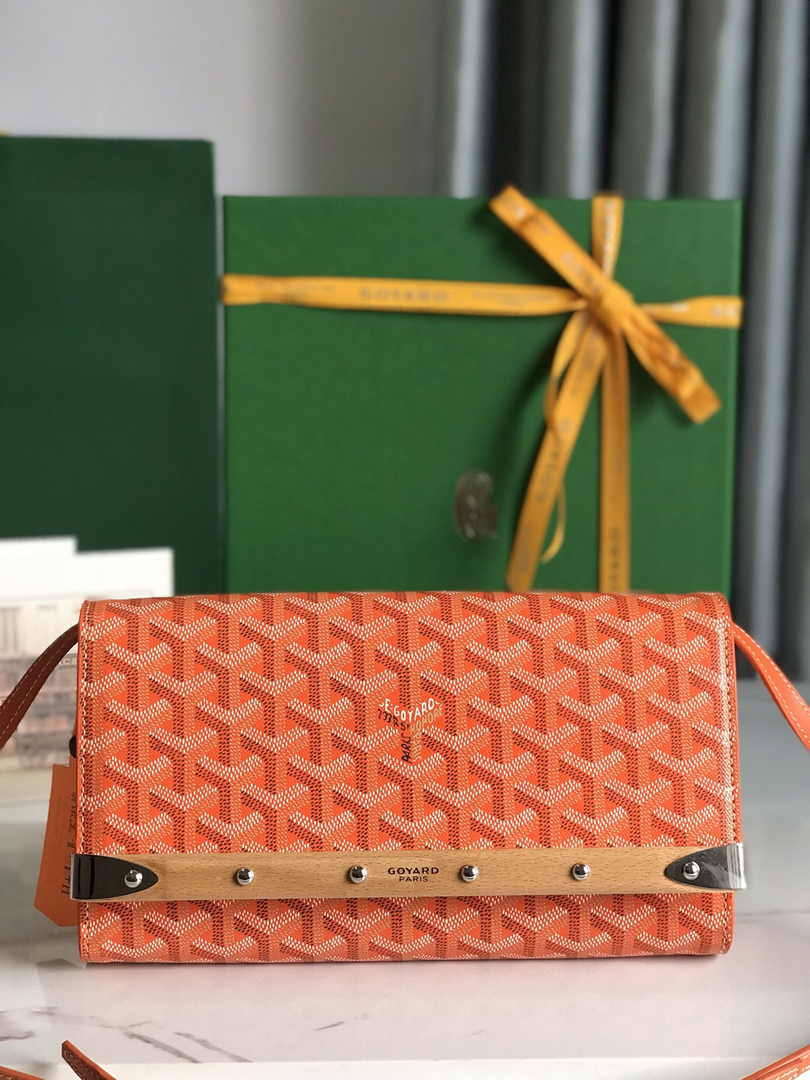 Goyard Monte-Carlo PM Clutch 020178 Goyardine Canvas Orange