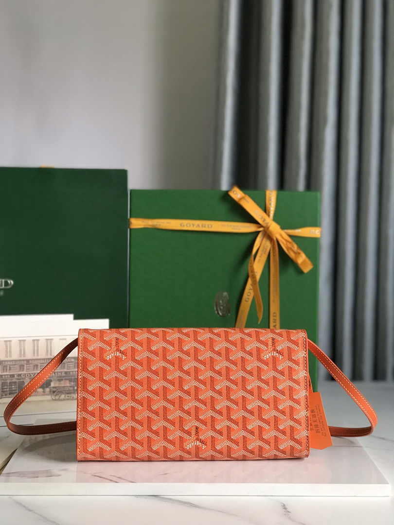 Goyard Monte-Carlo PM Clutch 020178 Goyardine Canvas Orange