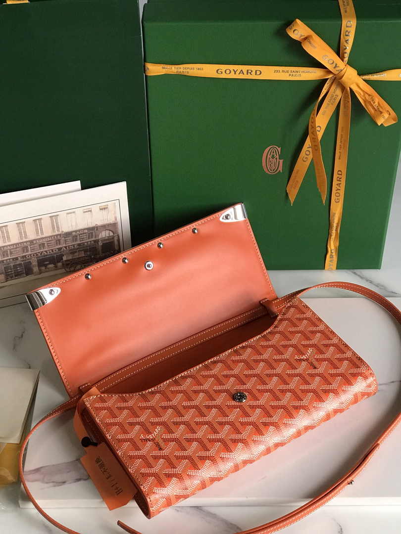 Goyard Monte-Carlo PM Clutch 020178 Goyardine Canvas Orange