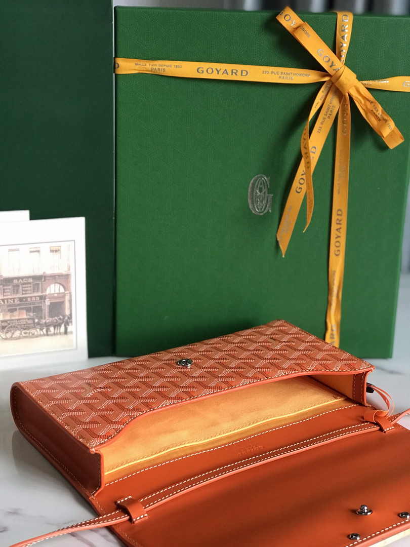 Goyard Monte-Carlo PM Clutch 020178 Goyardine Canvas Orange